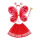 thumbnail image 2 of Disfraz de hada para niñas, 4 piezas, disfraz de mariposa para niños pequeños, traje de hada para mayores Rojo Jinwen Disfraz de hada, 2 of 8