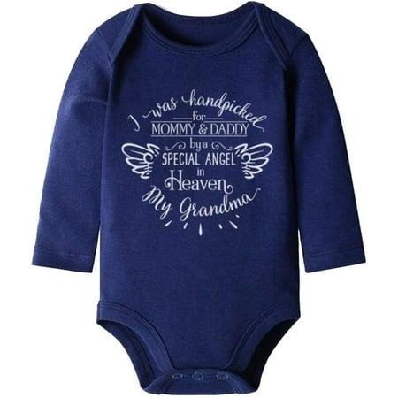 

Hand Picked for Mommy and Daddy by My Grandma in Heaven Cute Long Sleeve Bodysuit