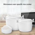 thumbnail image 3 of Queroig Rice Steaming Pot Good Insulation Large Capacity Ergonomic Handle Buckle Design Multifunctional Microwave Rice Cooker Steamer Veggie Portable Cookware Pot, 3 of 7