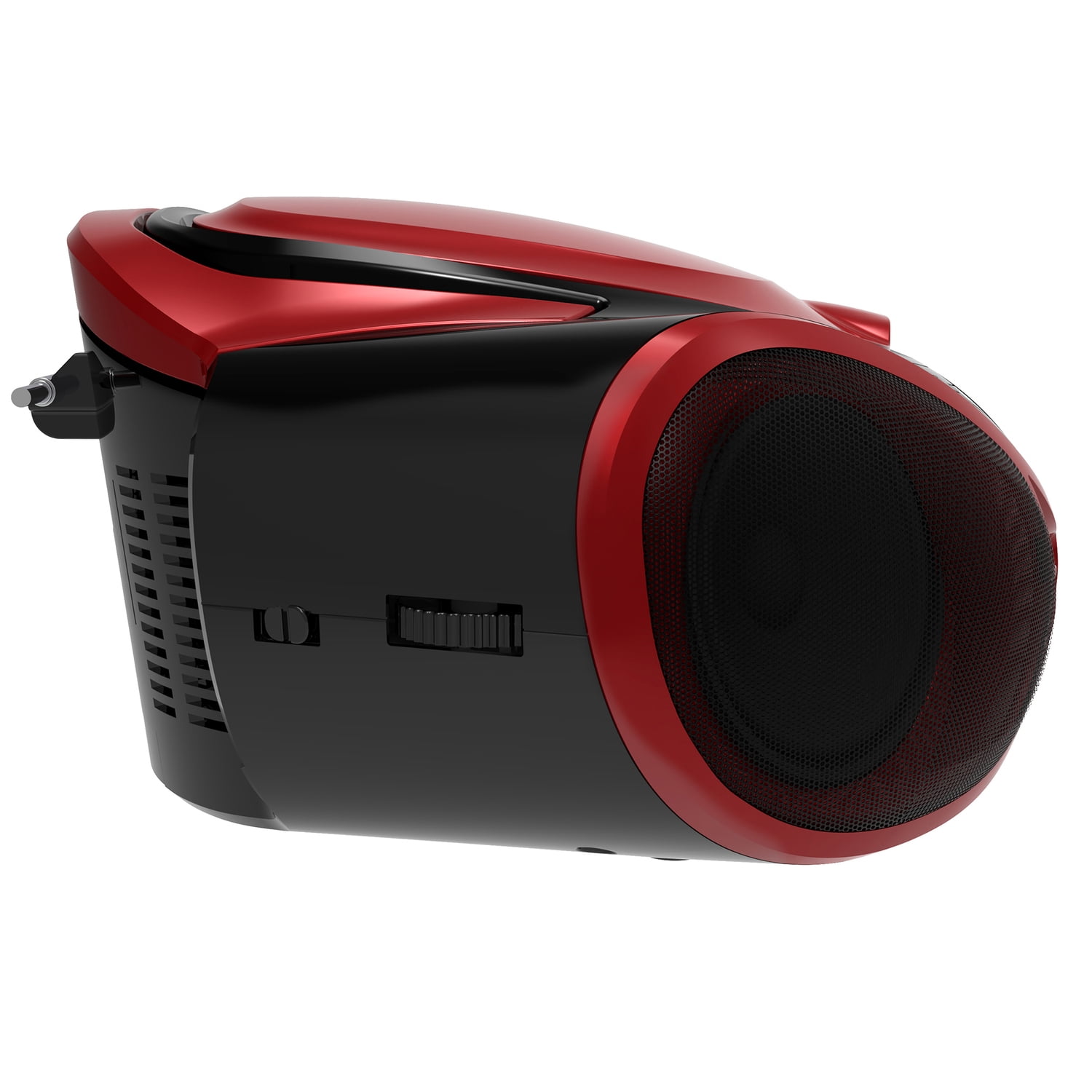 Supersonic 3-Watt-RMS Portable Bluetooth CD Music System with Built-in Speakers, CD Player, AM/FM Radio, and Aux, Dual Power, SC-726BT (Red)