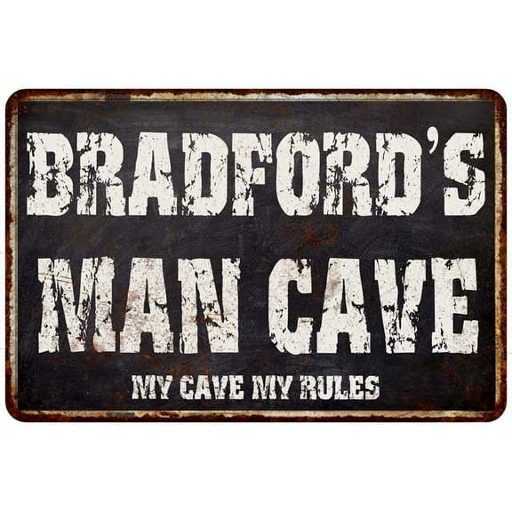 BRADFORD'S Man Cave Black Grunge Sign Home Decor Gift Cave Funny 108120004458
