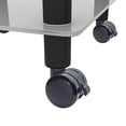 thumbnail image 6 of Resenkos 2-Tier Open Storage Small End Table with Glass Shelves and Removable Wheels, White&Black, 6 of 7