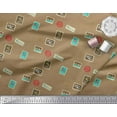 thumbnail image 3 of Soimoi Brown Moss Georgette Fabric Stamps Christmas Print Sewing Fabric Yard 42 Inch Wide, 3 of 3