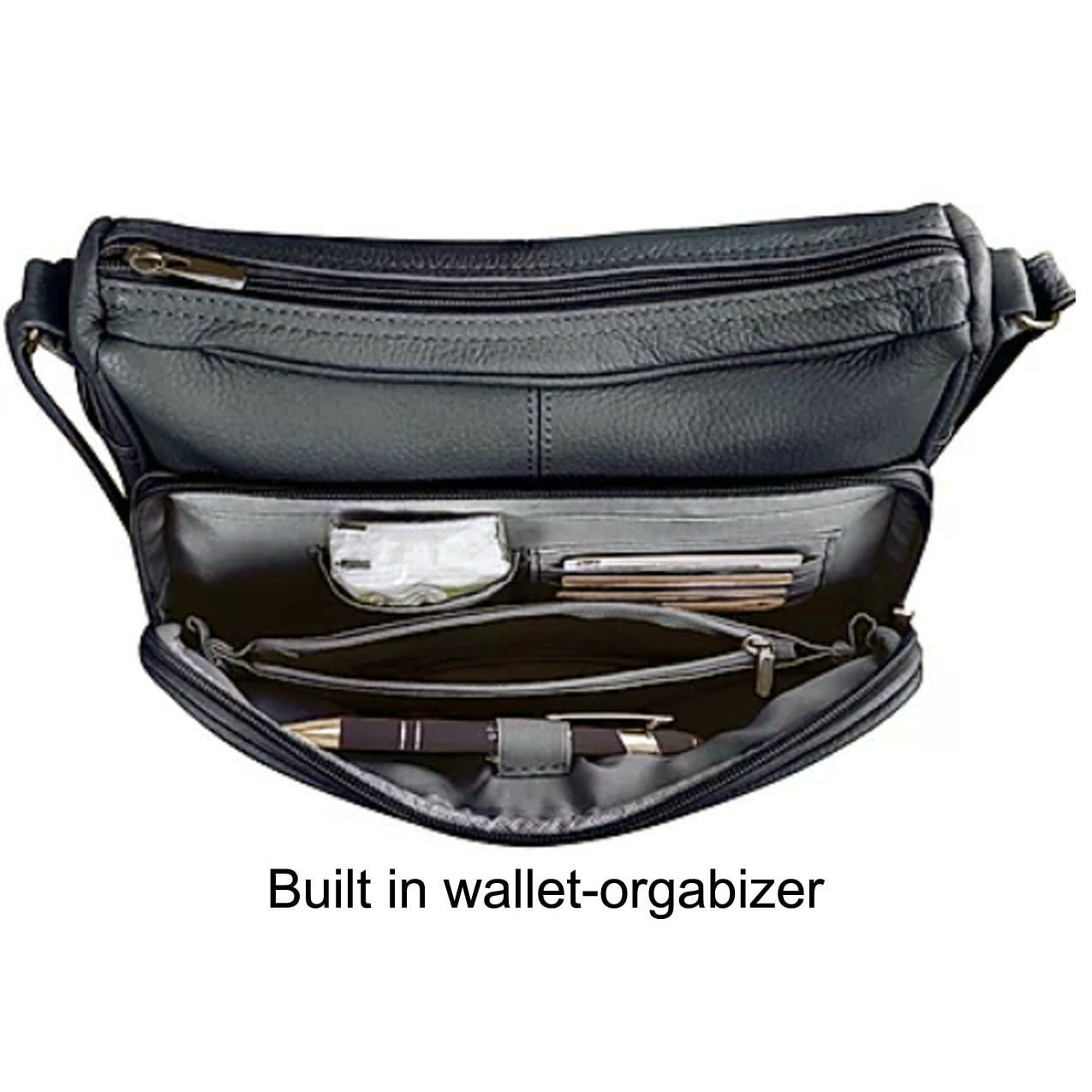 shoulder bag with built in wallet