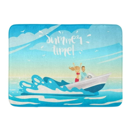 GODPOK Blue Young Beautiful Couple in Love Standing on The Boat Cruise Sea Voyage Concept Summer Time White Rich Rug Doormat Bath Mat 23.6x15.7 (Best Treatment For Jock Itch Tinea Cruris)