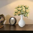 thumbnail image 5 of Latrodar Fake Flowers in Vase Rose Yellow Bouquet Faux Flowers 6 Heads Artificial Flowers Mini Silk Rose Bouquet for Wedding Indoor Office Dining Room Kitchen Living Room Floral Decor, 5 of 6