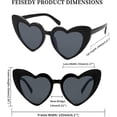 thumbnail image 3 of Gafas de sol clásico con forma de corazón para mujer, lentes en forma de corazon vintage heart sunglasses para playa conducción B2421, 3 of 4