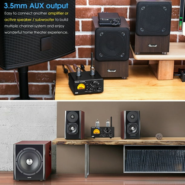 Douk Audio Hifi Bluetooth Tube Amplifier USB DAC COAX/OPT Digital Remote Audio With VU Meter - Walmart.com