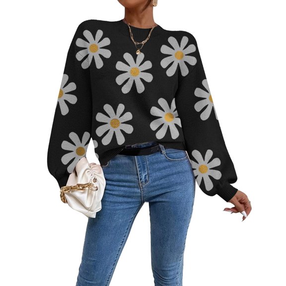 Weardear Sweaters for Women Lantern Long Sleeve Mockneck Pullover Fall Knit Sweater Tops