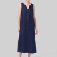 thumbnail image 4 of Yievot Womens Maxi Dress Casual V-Neck Sleeveless Dresses Solid Color Summer Beach Vacation Sundress, 4 of 7