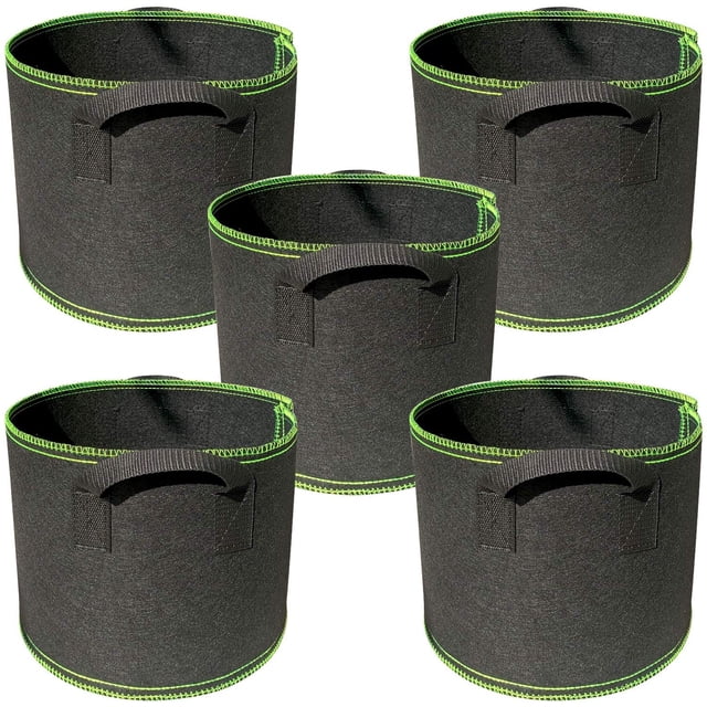 Bolsas de Cultivo, Bolsas para Plantas de jardín 5 * 10 galones/40 L Transpirables no Tejidas con Asas