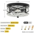 thumbnail image 4 of Modern Small Flush Mount Ceiling Light With Clear Hammered Glass Brushed Light Fixtures 2-Lights Farmhouse Ceiling Light Antique Ceiling Light for Kitchen Dining Room Hallway 9.84"D, 4 of 8