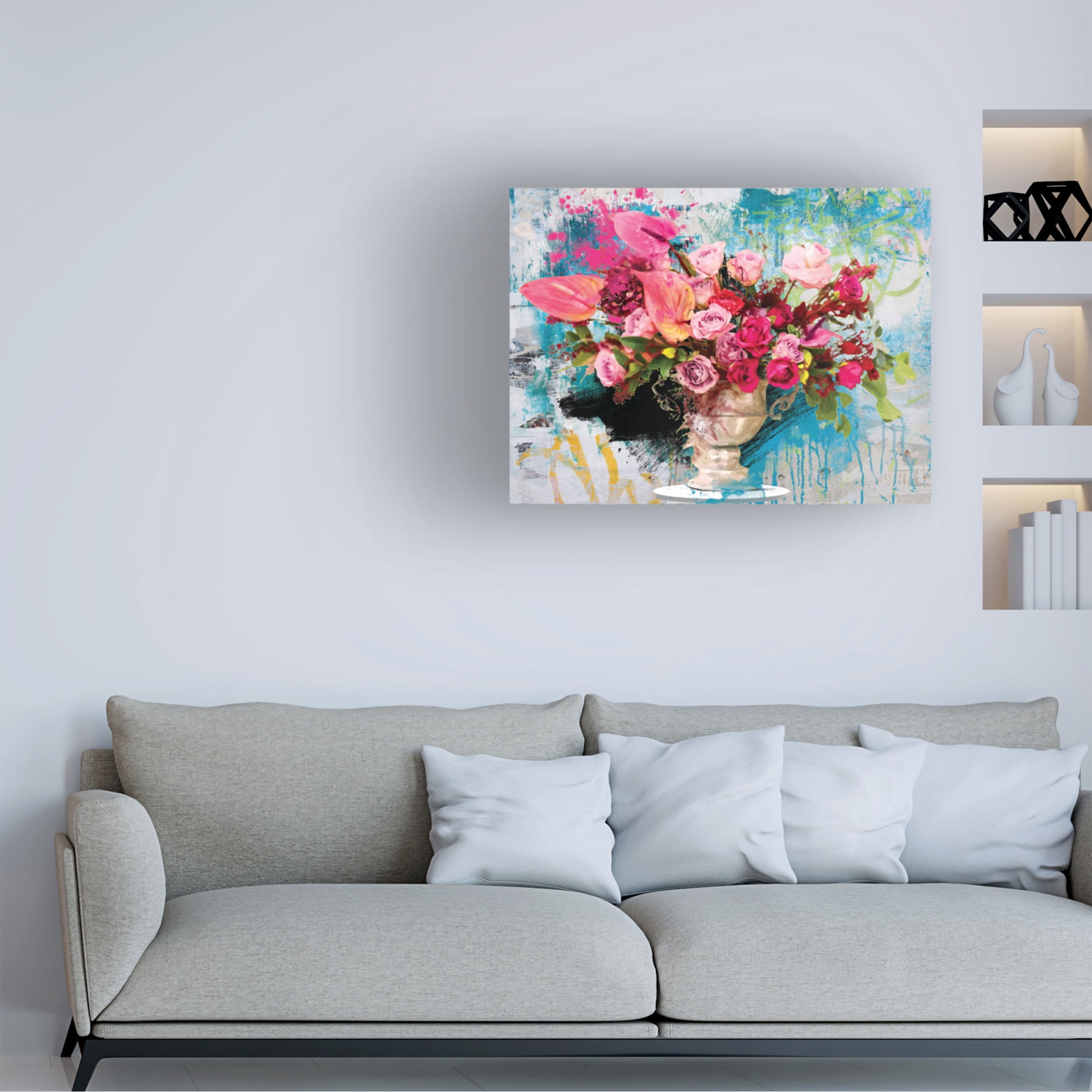 Canvas Wall Art - Porter Hastings 'Urban Bouquet 10' Wall Art for Living Room, Bedroom, or Office Décor by Trademark Fine Art - 32 x 24 Inches