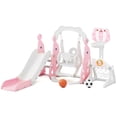thumbnail image 4 of YUFU 6-in-1 Toddler Slide and Swing Set for Kids Ages 1+, Indoor Outdoor Playground with Football, Basketball Hoop and Ring Toss, Baby Climber Playset for Backyard, 4 of 12
