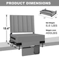 thumbnail image 7 of Stadium Seat for Bleachers with Back Support and Cushion, Bleacher Seats with Shoulder Strap and Cup Holder, Padded Portable Folding Comfort Stadium Chair, for Sports Events, Grey (2pcs), 7 of 7