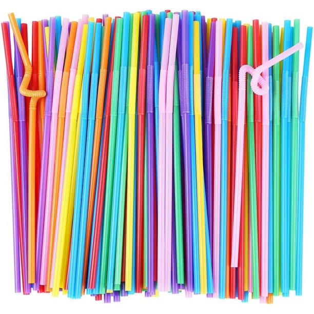 Tutuviw - 200 pajitas de plástico flexibles extra largas para fiestas y bares