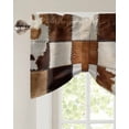 thumbnail image 3 of Tie Up Valance Curtain for Kitchen,Rustic Cow Animal Fur Rod Pocket Short Curtains Adjustable Tie-Up Shade Valances,Farmhouse Leather Brown White Window Treatment for Bathroom Living Room Bedroom, 3 of 8