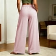 thumbnail image 5 of Ozmmyan Womens Wide Leg Sweatpants Zipper Button Pockets Elastic Waist Casual Loose Fit Lounge Pants for Winter, 5 of 6
