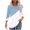 Light Blue 1, variant on UAMVSH Women Shirts Casual 3/4 Sleeve Crew Neck Blouses Trendy Pleated Front Printed Dressy Tunic Tops with Curved Hem(Small,Light Blue 1)