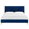 thumbnail image 4 of Modway Sofia Channel Tufted Performance Velvet Full Platform Bed in Navy, 4 of 8