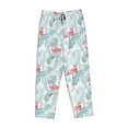 thumbnail image 4 of Goofa Tropical Flamingo Printed Soft Pajama Pants for Women, Wide Leg Comfy Casual Lounge Yoga Pants-Small, 4 of 9