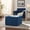 Blue, variant on The Sanctuary Upholstered Square PU Leather Ottoman, Pocket Coil Support, For Living Room, In Tan and Brown, Contemporary Style