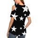 thumbnail image 4 of Camisas de Manga Corta para las Mujeres de Verano Sexy Frío Hombro Suéter Blusa Cuello en V Sólido, Ligero para Diario, 4 of 9