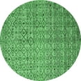 thumbnail image 1 of Ahgly Company Indoor Round Abstract Emerald Green Modern Area Rugs, 4' Round, 1 of 4