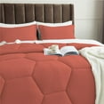 thumbnail image 4 of 5 Piece Honeycomb Design Comforter Set, 800 TC, 100% Egyptian Cotton, Full/Queen Size Brick Red Solid, 4 of 5