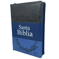 Biblia Letra Grande Con Cierre Reina Valera 1960 Azul Y Gris Con Indice Jovenes (Library Binding)