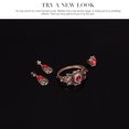 thumbnail image 4 of MasteelfCA Ensemble de Bijoux Quatre Pièces Cristal Strass Collier Bracelet Bague (Rouge), 4 of 7