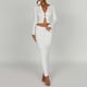 thumbnail image 1 of Chaqueta de punto para mujer falda larga cuello redondo un solo pecho color sólido traje de vacaciones FLhrweasw Nuevo, 1 of 9