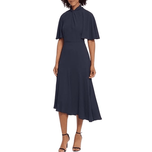 Maggy London Twist Neck Front Detail Bodice Dress