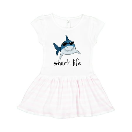 

Inktastic Shark Life Fun Shark with Sunglasses Gift Toddler Girl Dress