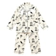 thumbnail image 6 of BOOMNY Halloween Womens Pajama Sets 2 Peice Pjs Set for Women Hallowmas Pumpkin Ghost Graphic Long Sleeve Buttons Sleepwear Tops Pants Cozy Homewear Loungewear Sets, 6 of 6