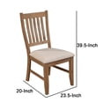thumbnail image 5 of Tess 24 Inch Set of 2 Dining Side Chair Slatted Back Beige Cushion Brown, 5 of 6