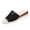 Shoes # Black, variant on Flatform Wedges for Women Open Toe Slip On Slide Sandals Wide Single Band Denim Texture Espadrille Sole Casual Summer Everyday Walking Vacation Mules