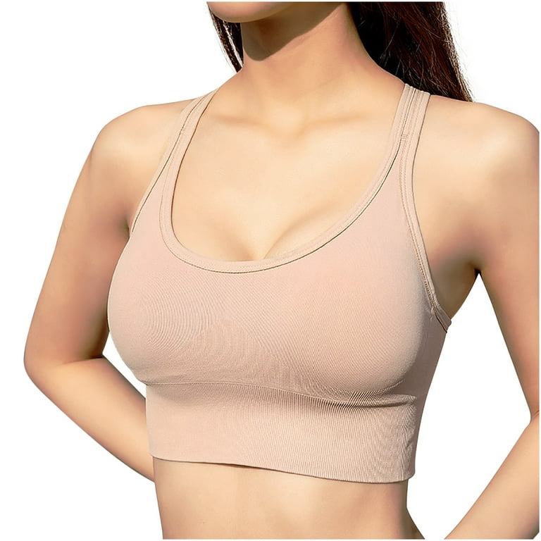 Zpanxa Bras for Women Yoga Solid Sleeveless Cold Shoulder Casual Tanks  Blouse Tops Intimates Womens Bras Sports Bra Pink XL 
