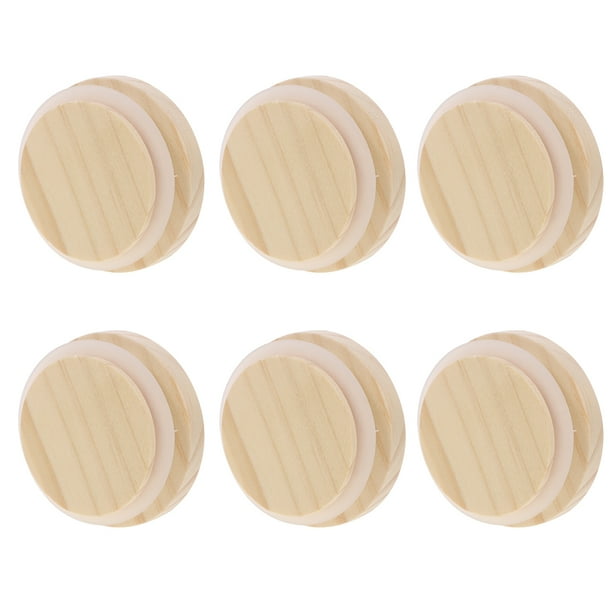 6 tapas redondas de madera para sellar vasos, prácticas tapas para sellar frascos.