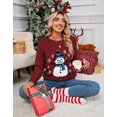 thumbnail image 5 of Cogild Snowman Christmas Sweaters for Womens Cozy Holiday Knitted Pullover for Winter, 5 of 7