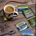 thumbnail image 3 of Inkdotpot Set of 6 Drink Coasters Easy Clean 4-inch SquareCoastersCork Base-Reusable- Nature, 3 of 8