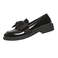 thumbnail image 2 of Willtoo Ladies Patent Leather Loafers with Bow, Pink Slip-On Flat Shoes, Casual Comfort Footwear, 2 of 6