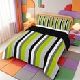thumbnail image 2 of Erosebridal Modern Geometric Pattern Full Size Comforter Sets,Watercolor Striped Bedding Comforter Set,Black Reversible,3 Pieces,1 Comforter and 2 Pillowcases, 2 of 7