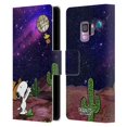 thumbnail image 1 of Head Case Designs Officially Licensed Peanuts Snoopy Space Cowboy Nebula Balloon Woodstock Leather Book Wallet Case Cover Compatible with Samsung Samsung Galaxy S9, 1 of 6