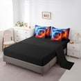 thumbnail image 5 of Erosebridal Teens Abstract Flame Soccer Bedding Comforter Set 7-Piece,Sport Football Gamer King Bedding Sets for Kids Boys Girls,Black Reversible,Super Cozy Room Decor, 5 of 6