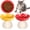 Red Yellow, variant on TJOUL 2 Pcs Elevated Ceramic Cat Bowls Whisker Friendly Raised Cat Food and Water Dishes Wide Feeding Bowls for Flat Faced Kittens Raised Pet Dishes for Easy Feeding(Red Black)