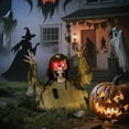 thumbnail image 4 of CoSoTower Halloween Animated Skeleton with Glowing LED Eyes, Animatronic Halloween Decorations, Battery Operated, 4 of 5