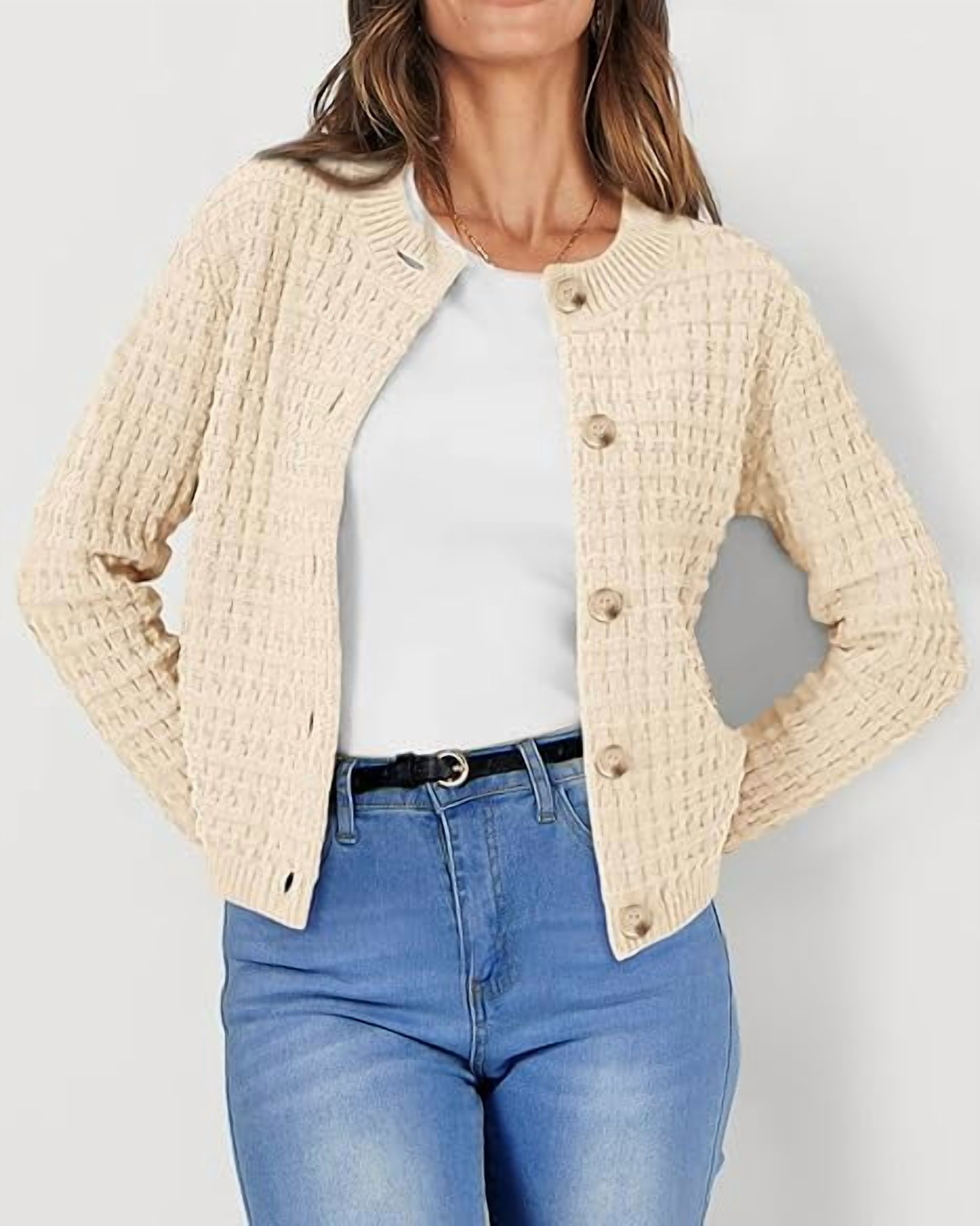 PrettyGarden Women's Cotton Knit Cardigan Sweater photo 3