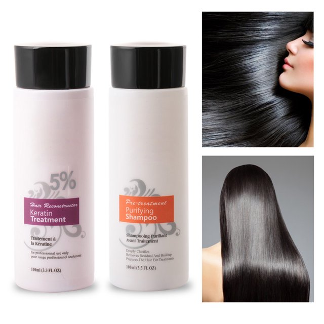 Cuidado del cabello 5% Juego de champú acondicionador de queratina Nutritiva Reparación del cabello Crema de champú para la limpieza del cabello Mascarilla para el cabello ANGGREK Otros