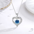 thumbnail image 3 of EUDORA December Birthstone Necklaces for Women, 925 Sterling Silver Heart Shape I Love You to the Moon and Back Pendant Jewelry for Christmas, Gifts for Mother Daughter Sister Girls, Dec Blue Zircon, 3 of 9